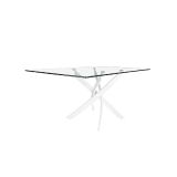 Mesa de Comedor Fija | Tapa de Cristal y Patas Metálicas | Medidas: 140 x 90 x 76 cm (Largo x Ancho x Alto)