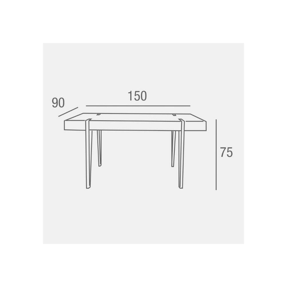 Mesa de Comedor o Cocina| MDF con Acabado Laminado Color Roble Sonoma | Patas Metálicas Negras | Medidas: 150 x 90 x 75 cm