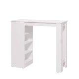 Mesa de Cocina Alta | Acabado en Melamina Blanco | Medidas: 120 cm Ancho x 50 cm Fondo x 105 cm Alto