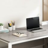 Meyvaser.com Ecommerce Company Escritorio de Oficina con 3 Cajones, MDF Gris y Blanco, 120x48x74cm - Moderno y Funcional