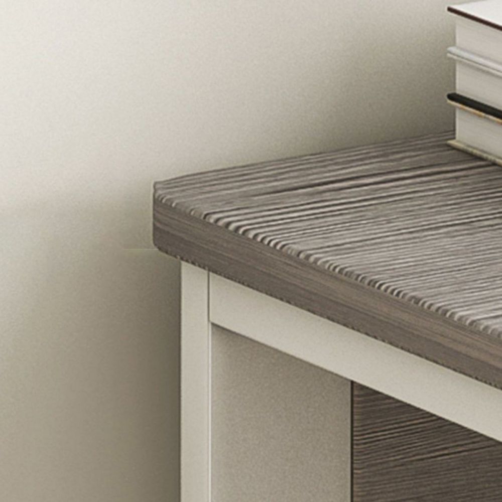 Meyvaser.com Ecommerce Company Escritorio de Oficina con 3 Cajones, MDF Gris y Blanco, 120x48x74cm - Moderno y Funcional