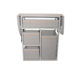Mueble de plancha Lisboa color blanco con 4 cajones de almacenamiento y ruedas