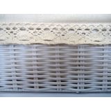 Mueble de plancha Lisboa color blanco con 4 cajones de almacenamiento y ruedas