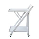 Camarera Plegable con Ruedas 65x40x85 Blanco - ¡Práctica y Elegante!