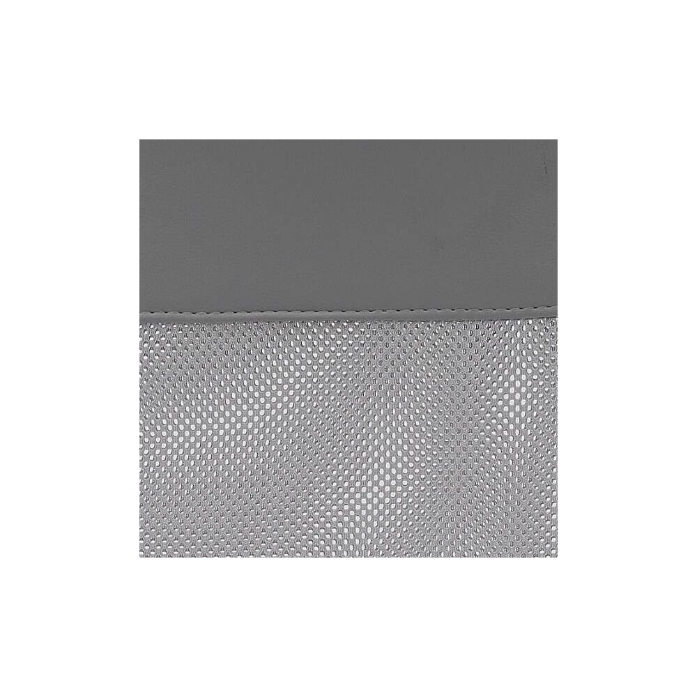 Silla de Oficina Ergonómica con Respaldo en PU Gris y Tejido 3D Gris, Reposacabezas Ajustable- Medidas 57,5x54x104-114 cm