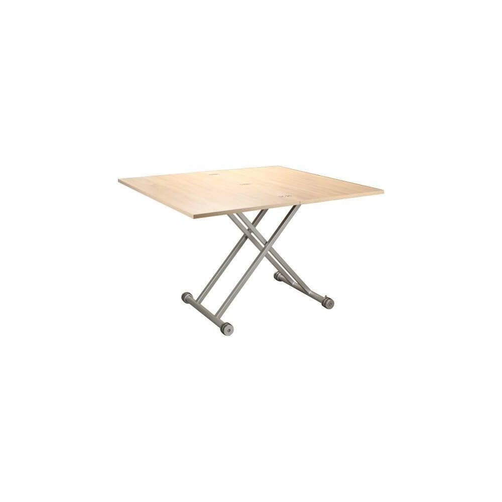 Mesa de Centro Elevable y Tapa Extensible -Color Roble Sonoma -Cerrada 100x57 cm, Abierta 100x114 cm, Altura de 39 a 77 cm
