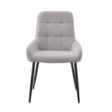 Pack de 4 Sillas Tapizadas en Tela Gris con Tratamiento Easy Clean, Asiento Reforzado  Medidas 54x55x88 cm