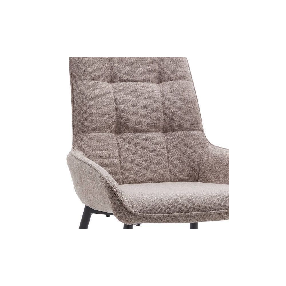 Pack de 4 Sillas Tapizadas en Tela Marron con Tratamiento Easy Clean, Asiento Reforzado Medidas 54x55x88 cm