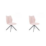 Pack de 2 Sillas Tapizadas en Tela Rosa, Patas Negras, Asiento y Respaldo Ergonómicos y Acolchados Medidas 63x48x93 cm