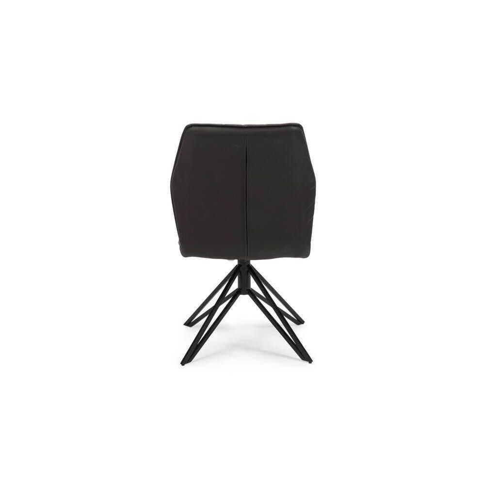 Pack de 2 Sillas con Respaldo y Asiento Tapizados en Tela Gris, Pata Metálica en Acabado Negro Mate, Medidas 62,5x52x93 cm