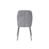 Pack de 2 Sillas Tapizadas en Tela Gris con Patas en Acabado Negro, Asiento y Respaldo Ergonómicos, Medidas 61x47x89 cm