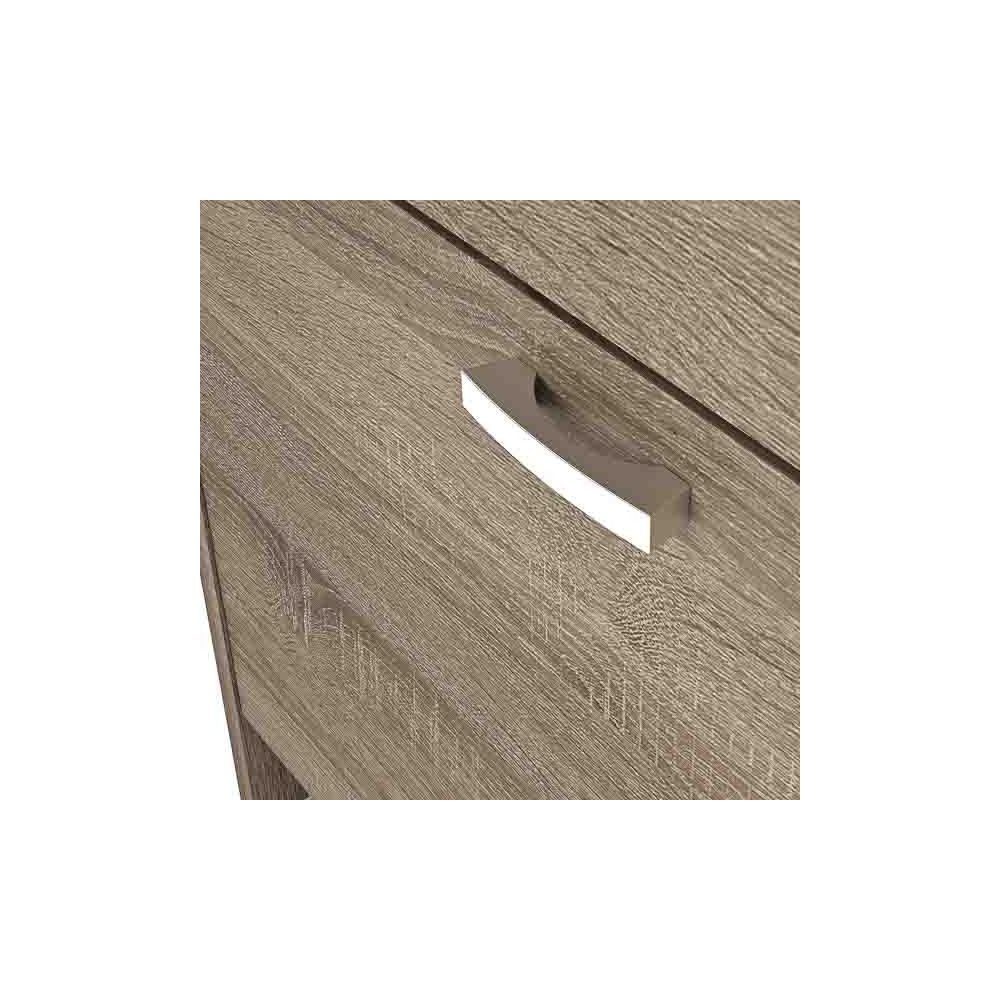 Zapatero Compacto Roble – Mueble con 3 Puertas y Doble Profundidad | MDF con Acabado Melamina | 70 x 25 x 120 cm