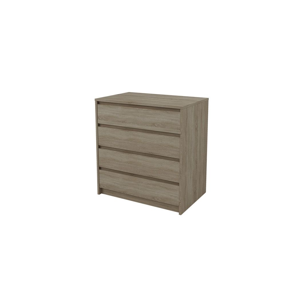 Cómoda Cajonera 4 cajones acabado en Color Roble. 74cm(alto) 70cm(ancho) 45cm(fondo)