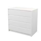 Cómoda Cajonera 4 cajones acabado en blanco. 74cm(alto) 80cm(ancho) 45cm(fondo)