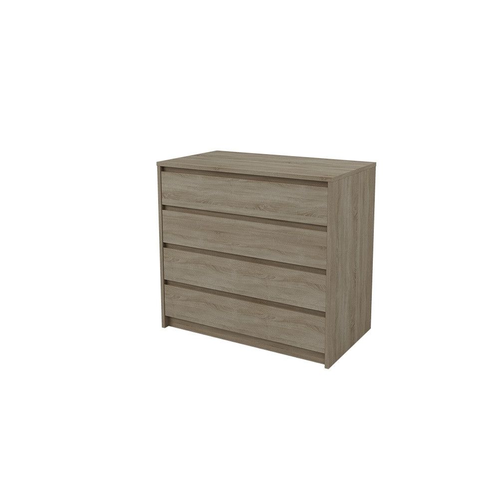 Cómoda Cajonera 4 cajones acabado en Color Roble. 74cm(alto) 80cm(ancho) 45cm(fondo)