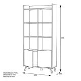 Estantería Decorativa, Librería, Separador Ambientes, Acabado en Roble y Blanco,171 cm (Al) x 80 cm (Anc) x 33,5 cm (Fon)