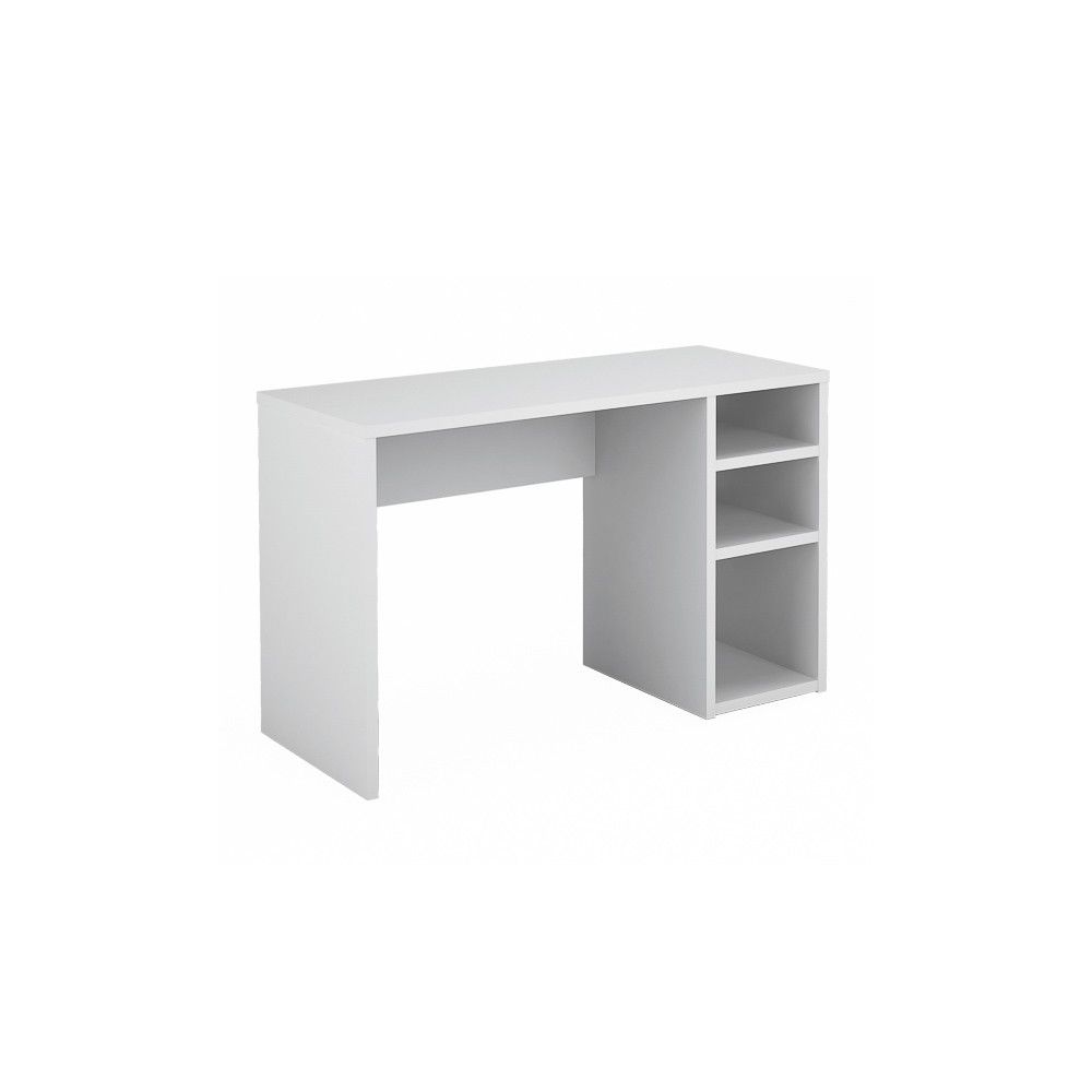 Mesa Escritorio | Mesa Estudio con 3 estantes | Color Blanco Brillo | Medidas: 120 x 75 x 50 cm