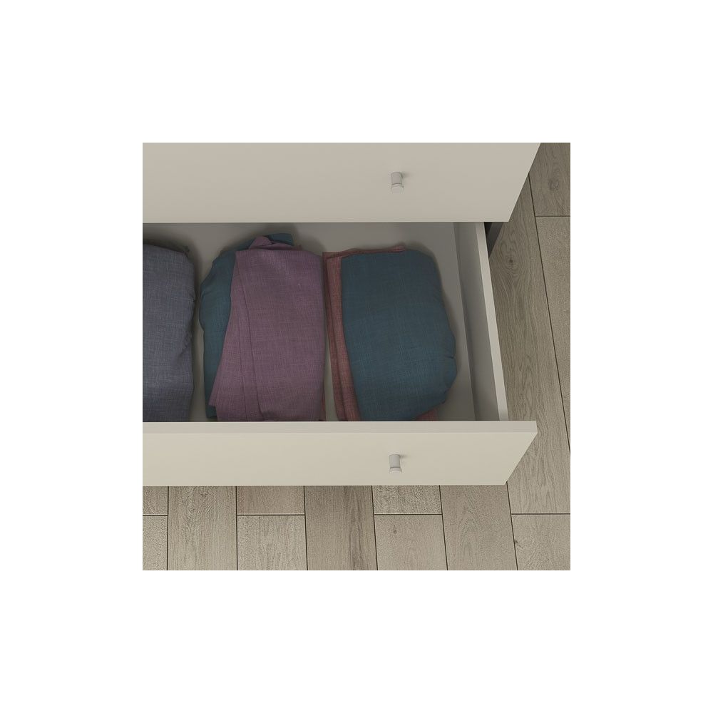 Cómoda con 3 Cajones, para Dormitorio, Acabado en Color Blanco, Medidas: 80 cm (Ancho) x 80 cm (Alto) x 48 cm (Fondo)