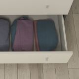 Cómoda con 3 Cajones, para Dormitorio, Acabado en Color Blanco, Medidas: 80 cm (Ancho) x 80 cm (Alto) x 48 cm (Fondo)