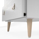 Cómoda con 3 Cajones, para Dormitorio, Acabado en Color Blanco, Medidas: 80 cm (Ancho) x 83,5 cm (Alto) x 48 cm (Fondo)