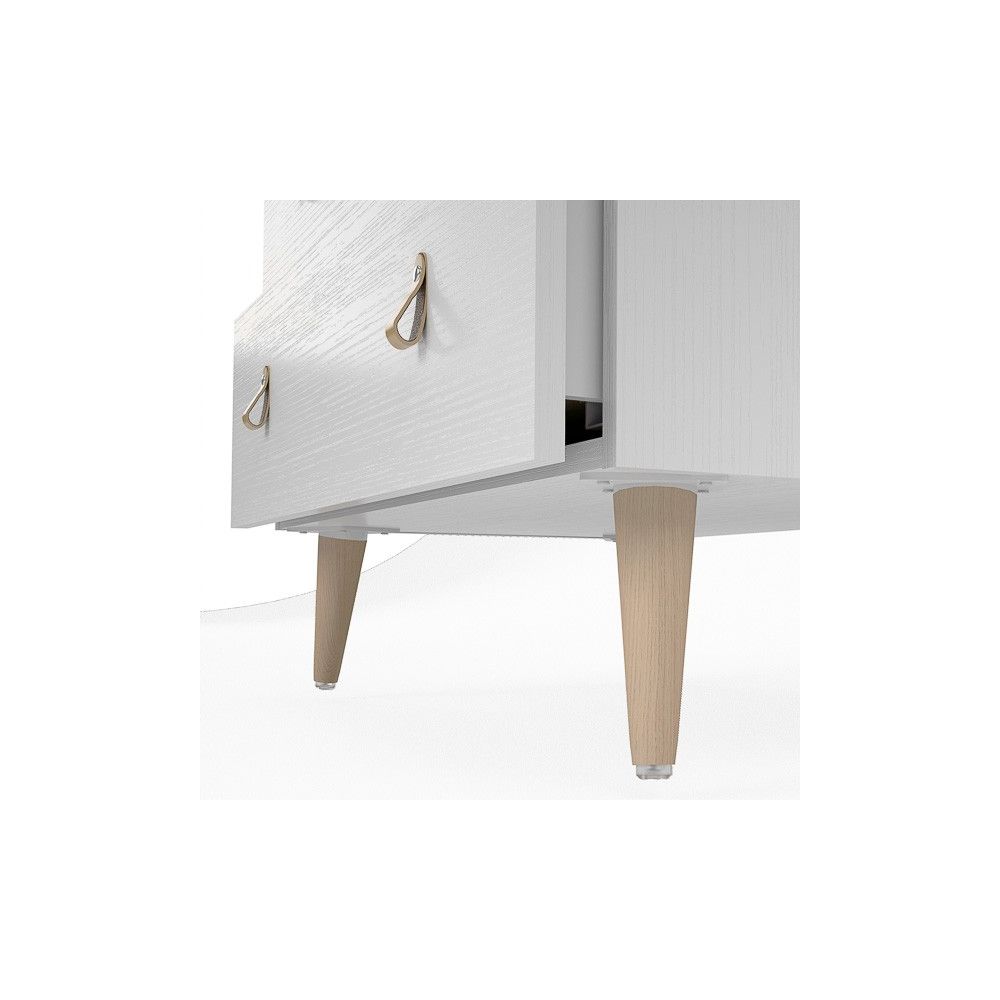 Cómoda con 5 Cajones, para Dormitorio, Acabado en Color Blanco, Medidas: 80 cm (Ancho) x 120 cm (Alto) x 48 cm (Fondo)
