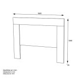 Cabezal para Cama de Matrimonio con patas, Color Blanco y Roble, Medidas: 160 cm (Ancho) x 130 cm (Alto) x 2,5 cm (Fondo)