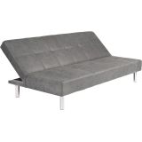 Sofá Cama 3 Plazas de Diseño Moderno, Estructura de Madera, Tapizado Color Cemento, 188x88x88 cm