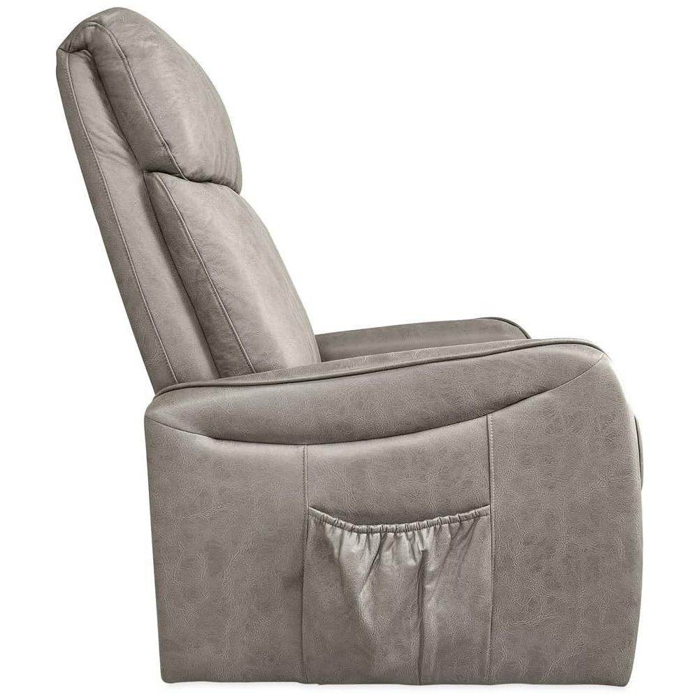 Butaca Relax Power Lift con Estructura de Madera de Eucalipto, Color Cemento, 74x100x88 cm