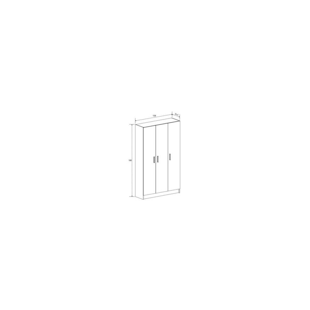 Mueble multiusos Armario auxiliar Color Beige – 3 Puertas, 4 Baldas y Espacio para Escoba Madera, Dimensiones 108x180x35 cm