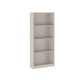 Meyvaser Librería estantería con cuatro baldas en madera color Beige para salón 180x80x24,5 cm