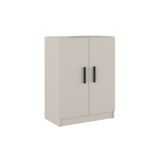 Conjunto de Muebles de Cocina Alto y Bajo de 2 Puertas en Madera Beige, 61x61x29 cm y 60x80x34 Cm