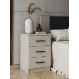 Conjunto Pack Cabecero y 2 Mesitas de Noche,Mesilla de noche 3 Cajones Color Beige, Medidas:160x45x1,6 cm (LargoxAltoxProfundo)