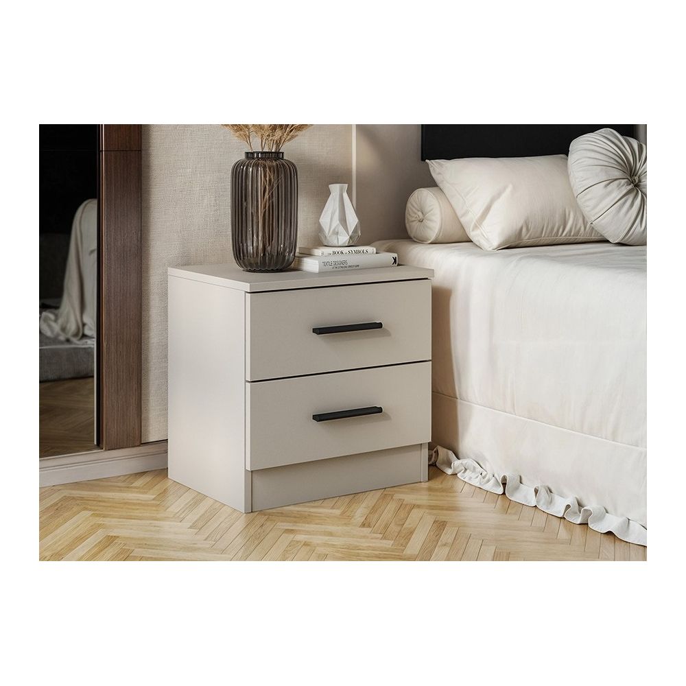 Conjunto Pack Cabecero y 2 Mesitas de Noche,Mesilla de noche 2 Cajones Color Beige, Medidas:110x45x1,6 cm (LargoxAltoxProfundo)