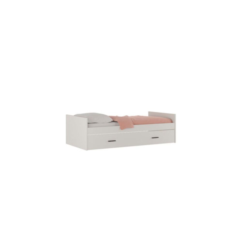 Cama Nido con 2 Cajón de Almacenaje – Beige y Negro, 202,6 cm Largo x 98 cm Ancho x 58 cm Alto, Alta Resistencia.
