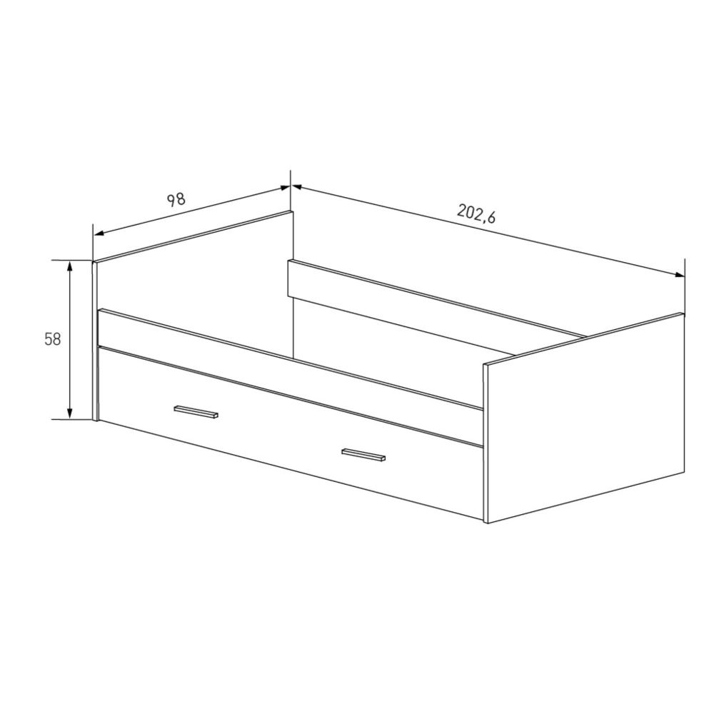 Cama Nido con 2 Cajón de Almacenaje – Beige y Negro, 202,6 cm Largo x 98 cm Ancho x 58 cm Alto, Alta Resistencia.