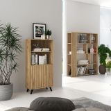 Conjunto de Salón Mueble Completo: Bajo TV, Mueble Bar, Estantería y Mueble Colgar - Estilo Mauvella Rayas.
