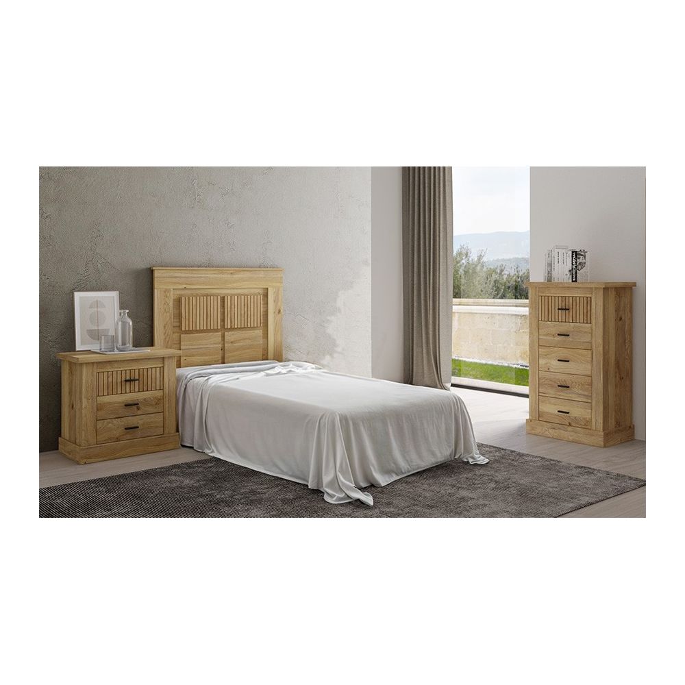 Cabezal para Cama Juvenil con patas, Color Mauvella Rayas, Medidas: 110 cm (Ancho) x 119,3 cm (Alto) x 3,8 cm (Fondo)