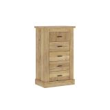 Pack de Muebles de Dormitorio Habitación con Cabecero, 2 Mesitas de Noche 3 Cajones y Sinfonier en Color Mauvella Rayas