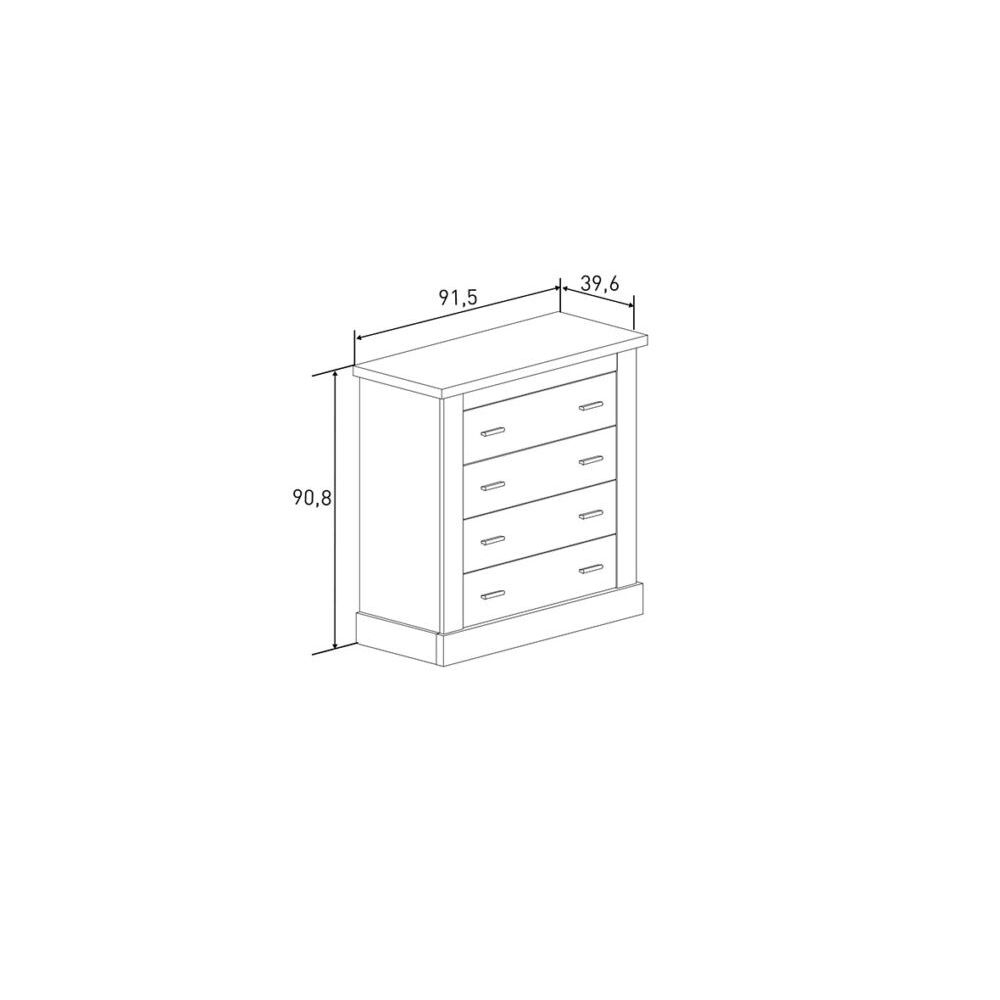 Pack de Muebles de Dormitorio Habitación con Cabecero, 2 Mesitas de Noche 3 Cajones y Cómoda en Color Mauvella Rayas