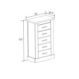 Pack de Muebles de Dormitorio Habitación Infantil con Cabecero, 1 Mesita de Noche 3 Cajones y Sinfonier en Color Mauvella Rayas