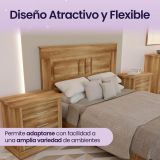 Mesita de Noche 3 Cajones, Mesilla de Dormitorio, Color Cañón , Medidas: 66 cm (anc) x 39,6 cm (Fo) x 63,8 cm (Al)