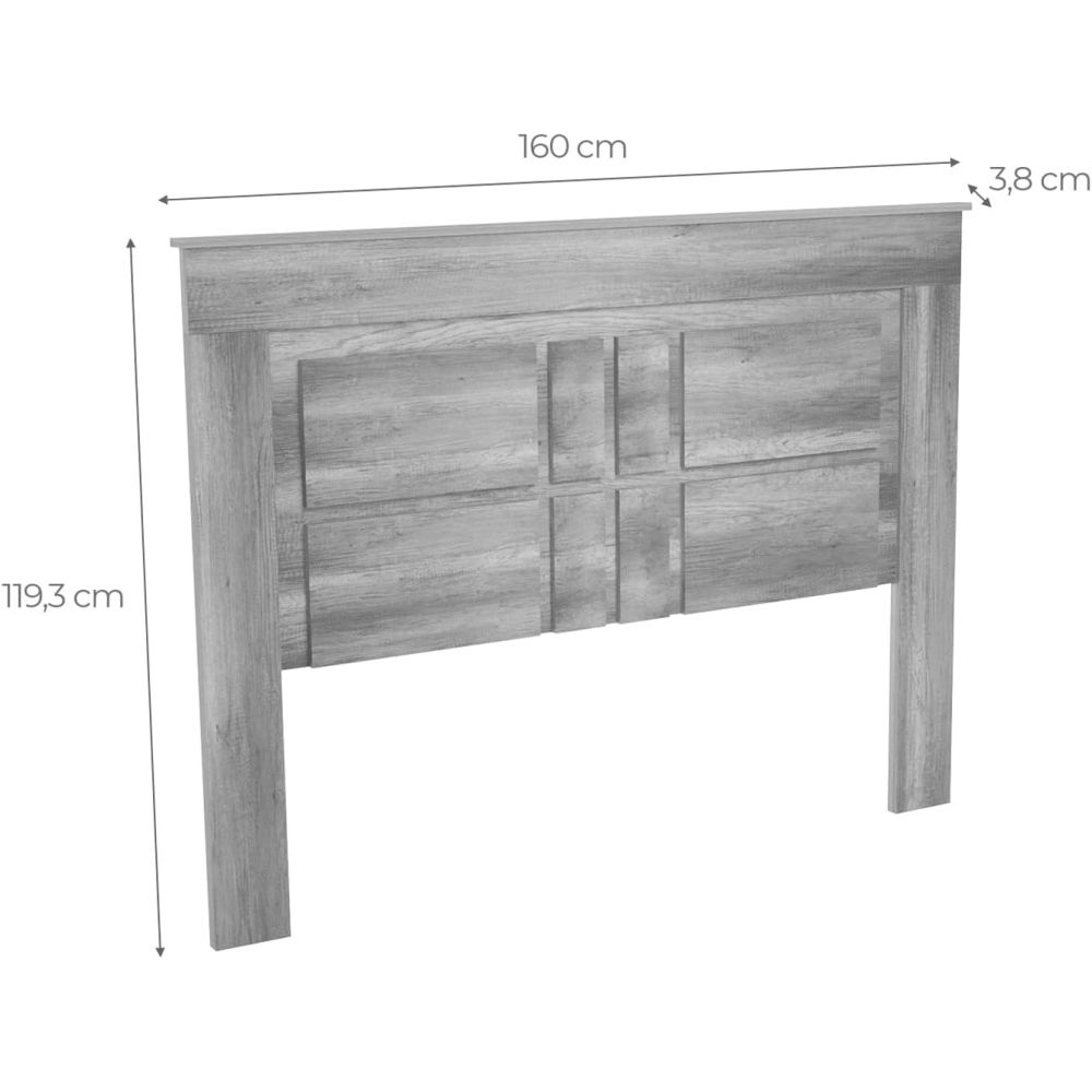 Cabecero Nórdico de 160 (Ancho) x 120 (Alto) x 3,8 (Fondo) Cm | Práctico y Elegante | Color Cañón (para Cama de 135-140 o 160)